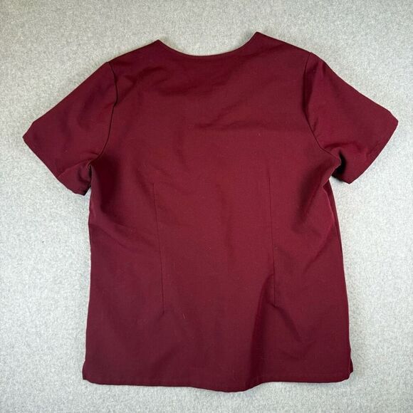 Figs casma scrub top womens Large burgundy two pocket healthcare nursing - Picture 7 of 7